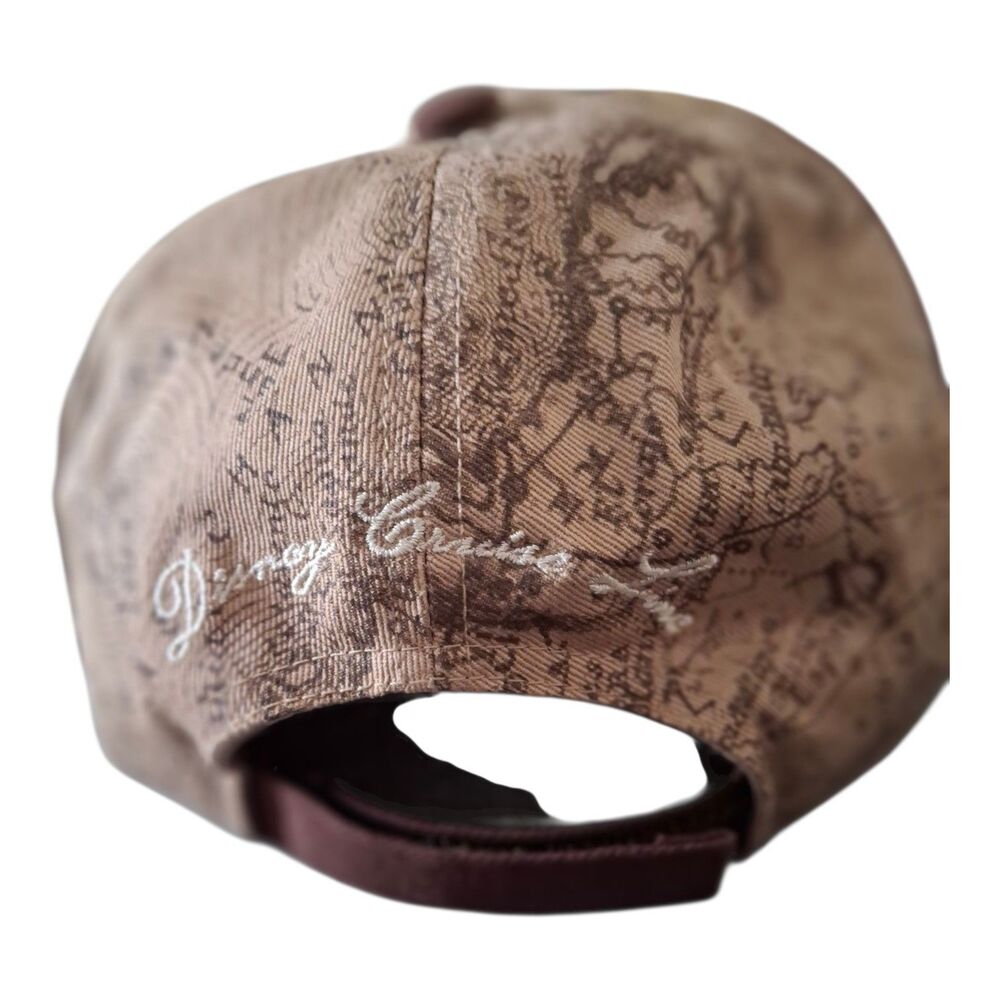 Disney Cruise Line Pirates of the Caribbean Youth Hat Cap Brown Tan Map Mickey - Picture 3 of 10